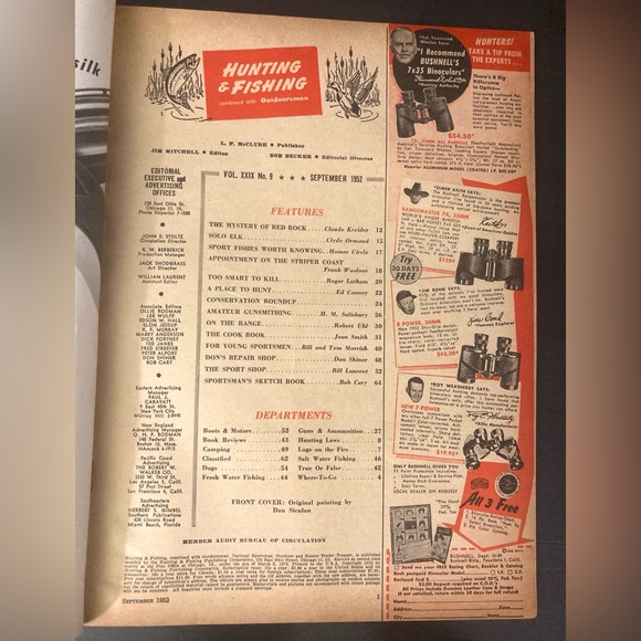 Hunting & Fishing No. 9 September 1952 - Dan Siculan cover - Mystery of Red Rock - Picture 4 of 7